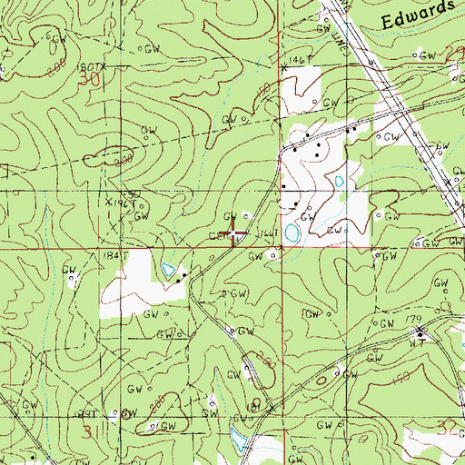 Topographic Map of Abstent Cemetery, LA