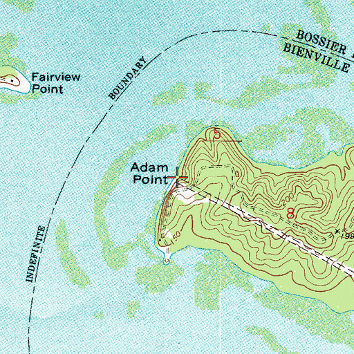 Topographic Map of Adam Point, LA