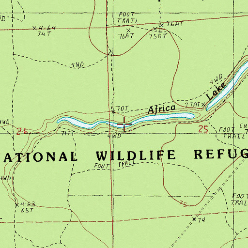 Topographic Map of Africa Lake, LA