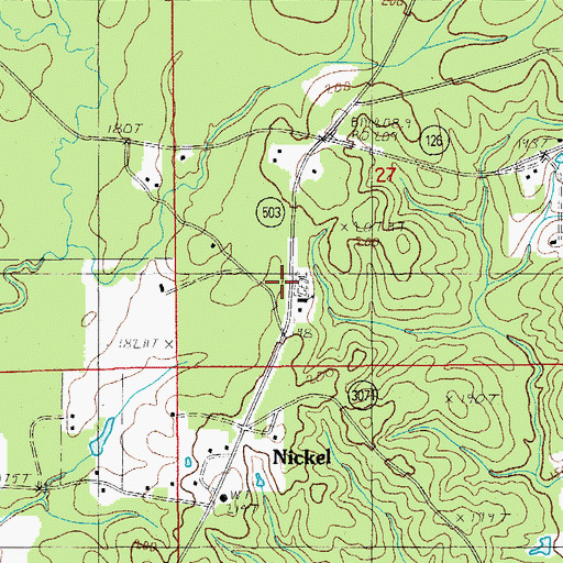 Topographic Map of Aimoch Baptist Church, LA