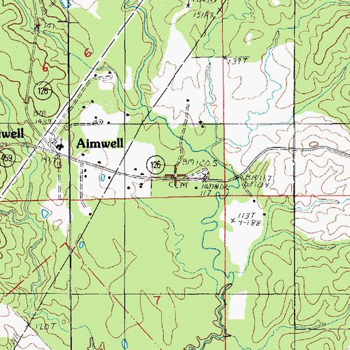 Topographic Map of Aimwell, LA