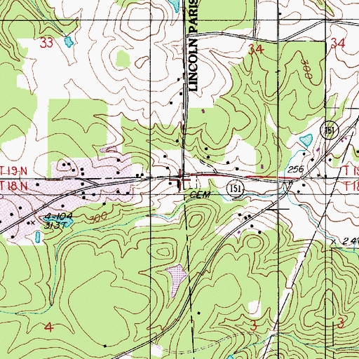 Topographic Map of Alabama Baptist Church, LA