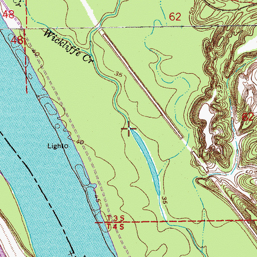 Topographic Map of Alexander Creek, LA