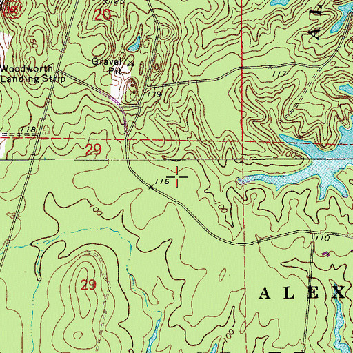 Topographic Map of Alexander State Forest, LA