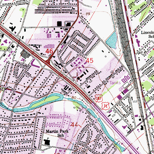 Topographic Map of Central Louisiana Technical Community College Alexandria Campus, LA