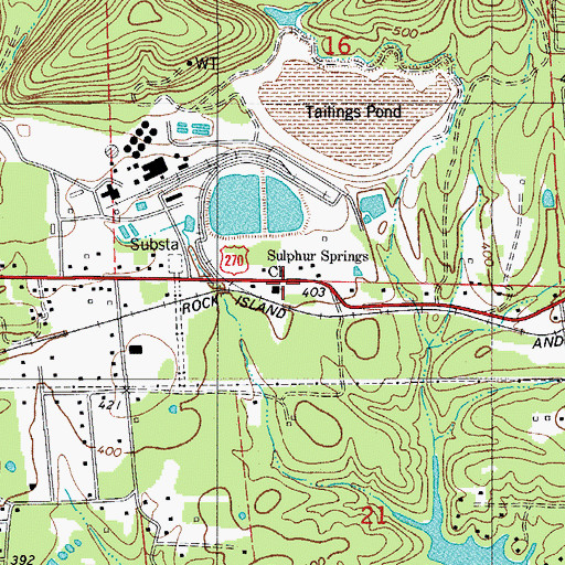 Topographic Map of Sulphur Springs Church, AR