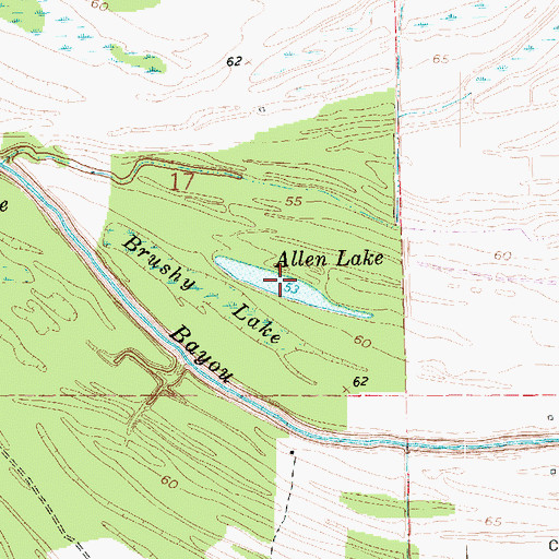 Topographic Map of Allen Lake, LA