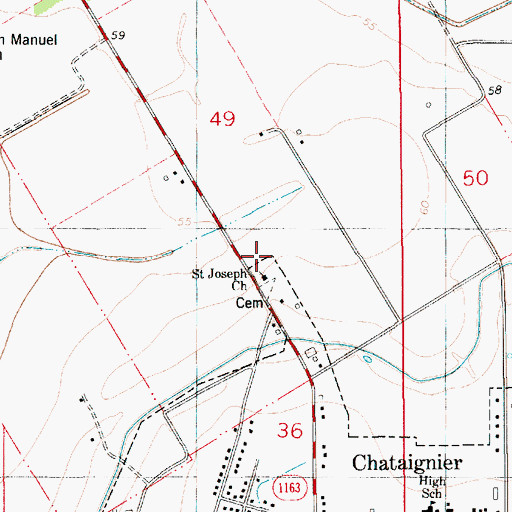 Topographic Map of Saint Joseph Baptist Church, LA