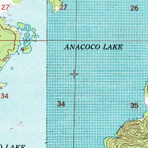 Topographic Map of Anacoco Lake, LA
