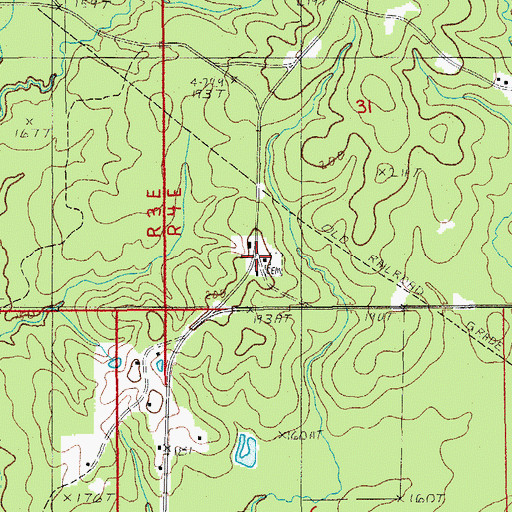 Topographic Map of Antioch Free Methodist Church, LA