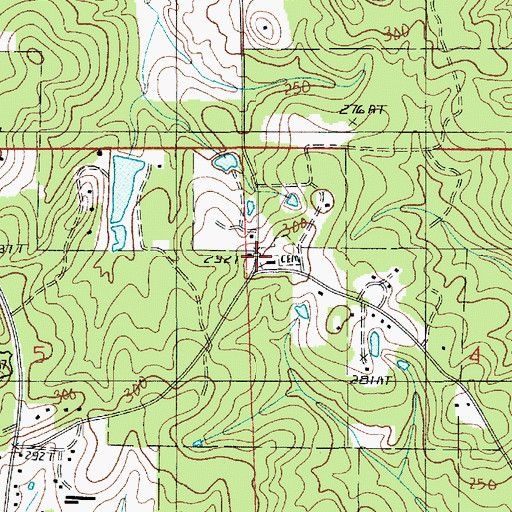 Topographic Map of Antioch Methodist Church, LA