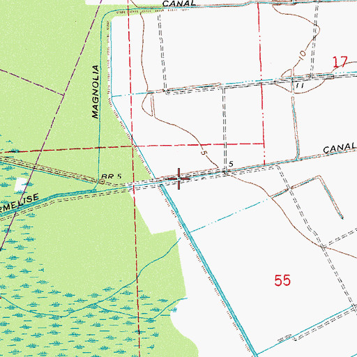 Topographic Map of Armelise Canal, LA