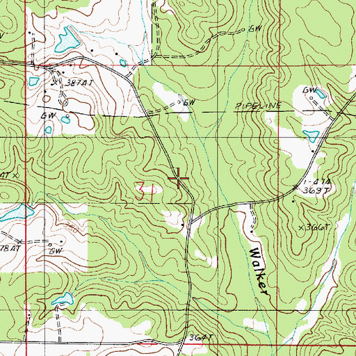 Topographic Map of Athens Gas Field, LA