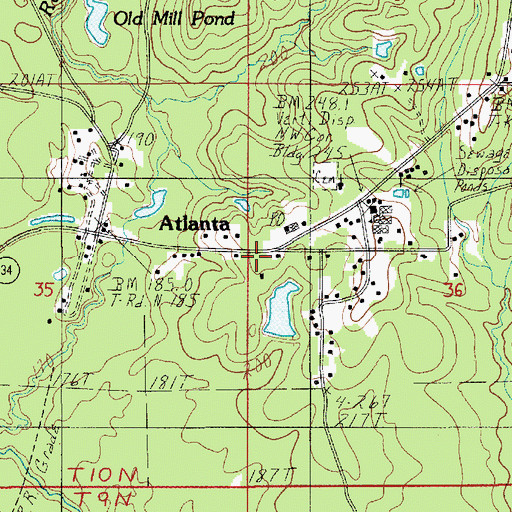 Topographic Map of Atlanta, LA