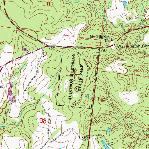 Topographic Map of Audubon State Historic Site, LA