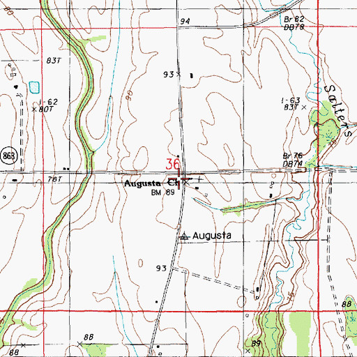 Topographic Map of Augusta Baptist Church, LA