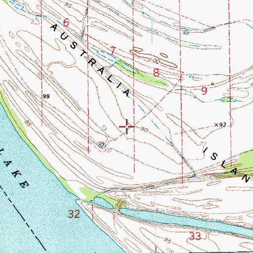 Topographic Map of Australia Island, LA