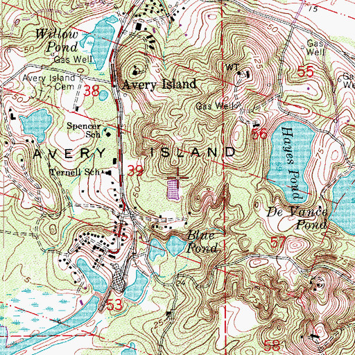 Topographic Map of Avery Island, LA