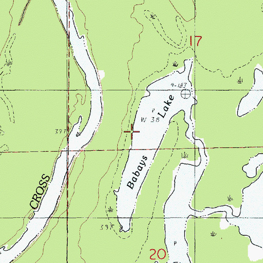 Topographic Map of Babays Lake, LA