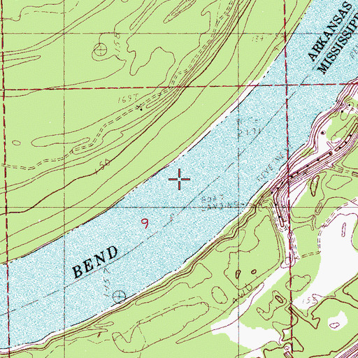 Topographic Map of Sunflower Bend, AR