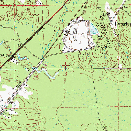 Topographic Map of Barber Creek, LA