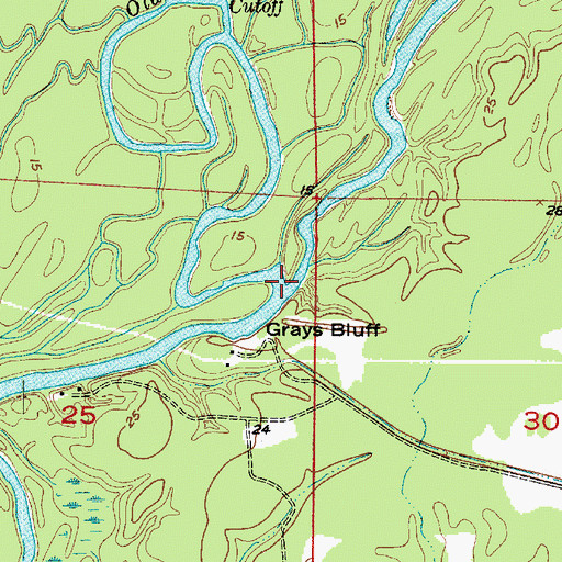Topographic Map of Barnes Creek, LA