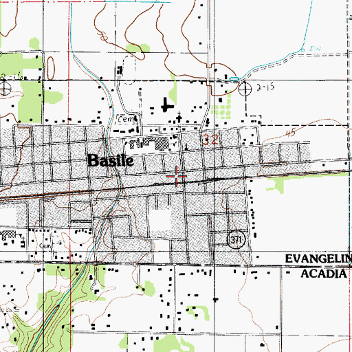 Topographic Map of Basile, LA