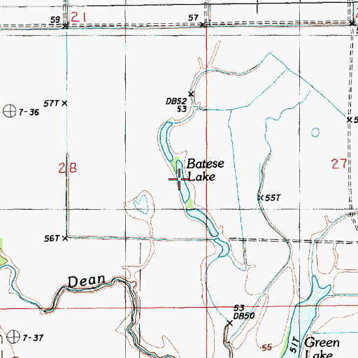 Topographic Map of Batese Lake, LA