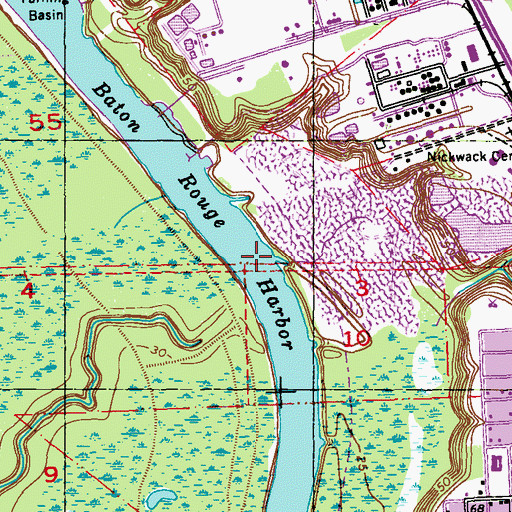 Topographic Map of Baton Rouge Harbor, LA