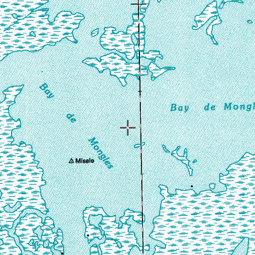 Topographic Map of Bay de Mongles, LA