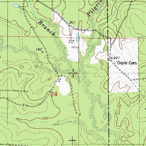 Topographic Map of Bay Branch, LA