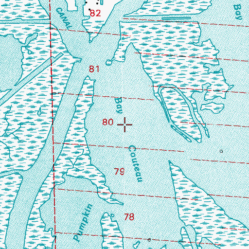 Topographic Map of Bay Couteau, LA