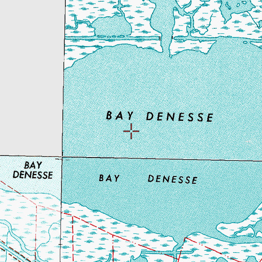 Topographic Map of Bay Denesse, LA