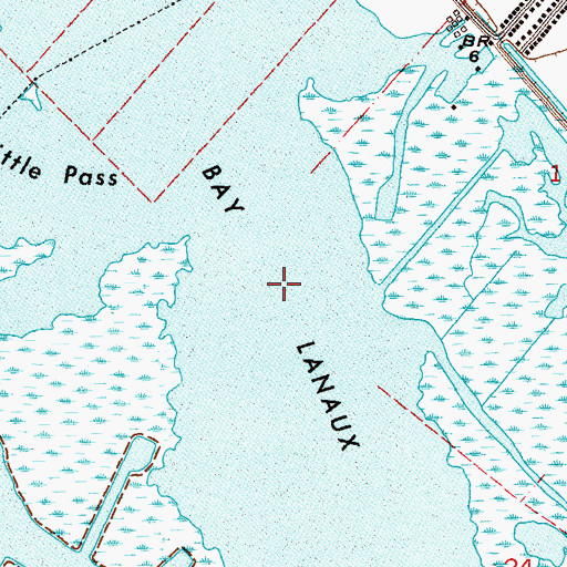 Topographic Map of Bay Lanaux, LA