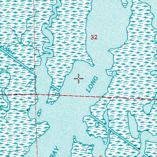Topographic Map of Bay Long, LA