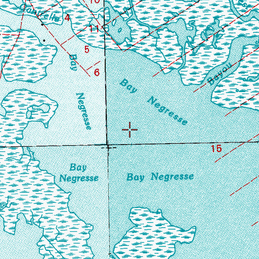 Topographic Map of Bay Negresse, LA