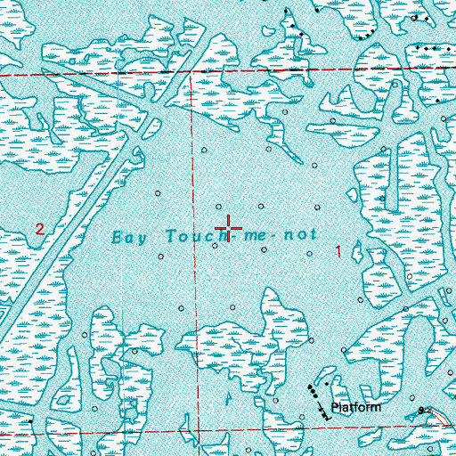 Topographic Map of Bay Touch-me-not, LA