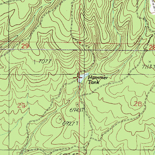 Topographic Map of Hammer Tank, AZ