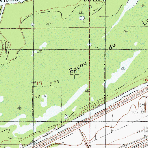 Topographic Map of Bayou du Lac, LA