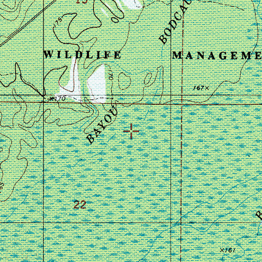 Topographic Map of Bayou Bodcau Reservoir, LA