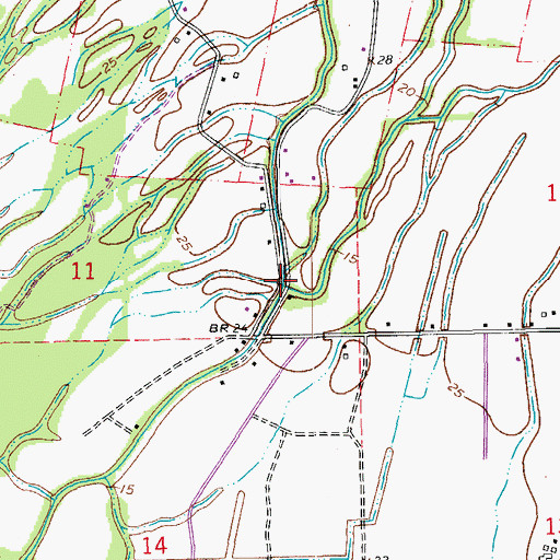 Topographic Map of Bayou Boidore, LA