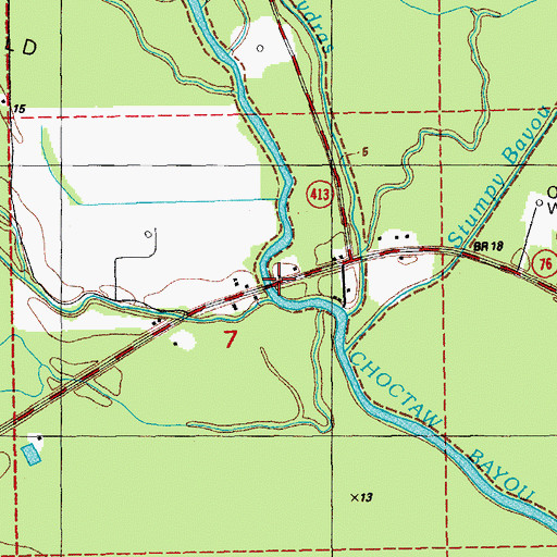 Topographic Map of Bayou Chalpin, LA