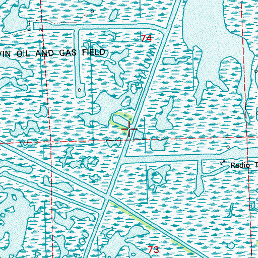 Topographic Map of Bayou Chauvin, LA