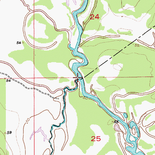 Topographic Map of Bayou Choudrant, LA