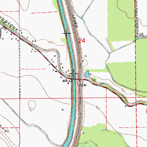 Topographic Map of Bayou Choupique, LA