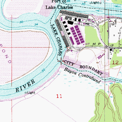 Topographic Map of Bayou Contraband, LA