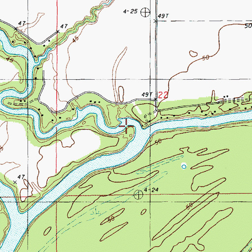 Topographic Map of Bayou Cross Cocodrie, LA