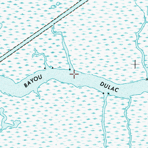Topographic Map of Bayou Dulac, LA