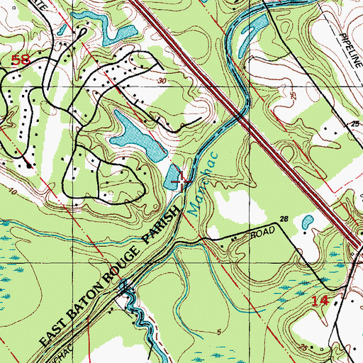 Topographic Map of Bayou Fountain, LA
