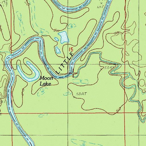Topographic Map of Bayou Funny Louis, LA